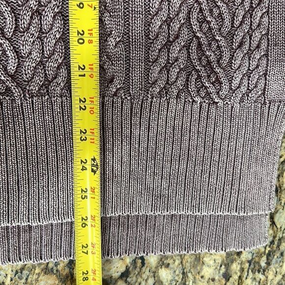 ❤️Last Chance By Together Maroon Color Cotton Cable Knit V-neck PulloverSize M/L - Picture 7 of 7